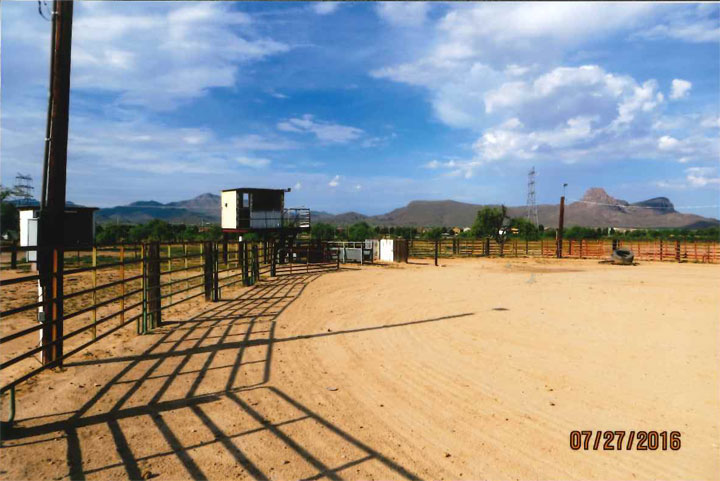 Looking south at Roping Arena